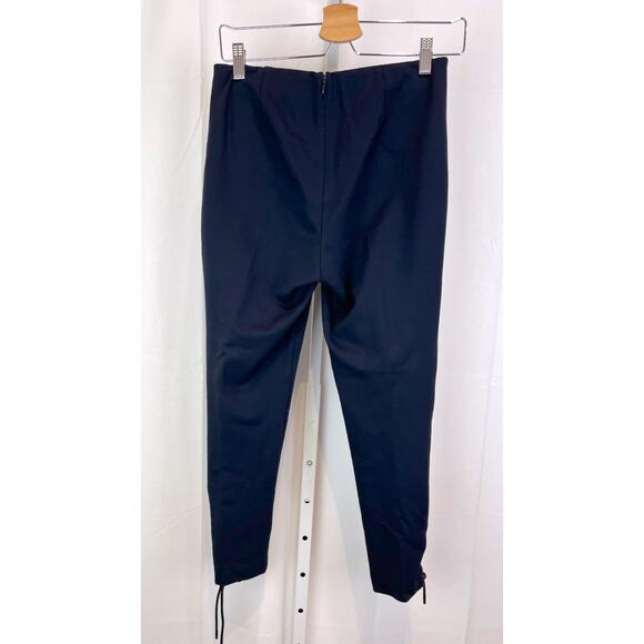 RAG & BONE Size 4 Simone Lace Up Ankle Pants Cropped Back Zip Slim Leg Navy Blue - Picture 2 of 10
